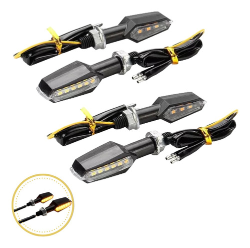 Kit X4 Giro Led De Moto Luz Guiño Ambar 12v