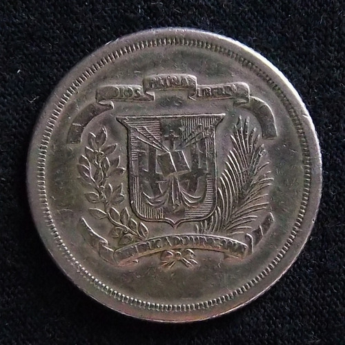 República Dominicana 25 Centavos 1980 Mb Km 51 Escudo