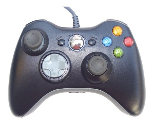 Gamepad Control Usb Alambrico Compatible Xbox 360 Pc Negro