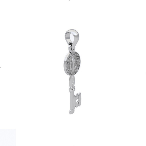 Imagen 2 de 10 de Dije Llave San Benito De Plata .925 Agálea Joyería