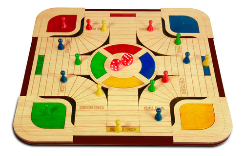 Juego De Mesa Parqués Madera Parques Colombiano Familiar