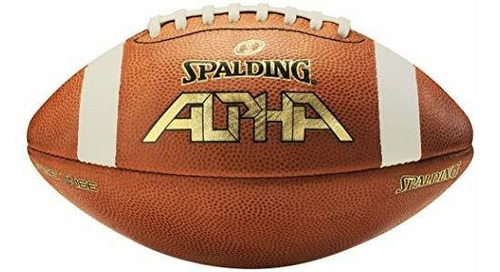 Spalding Alpha Leather Football, Marrón Claro /rojo, Talla