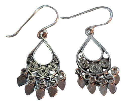 Pendientes Etnicos Bali Plata 925 Hecho A Mano Bellos!