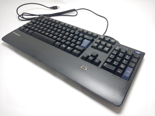 Teclado Lenovo Kuf0452 Com Leitor Biométrico E Ç Cabo Usb