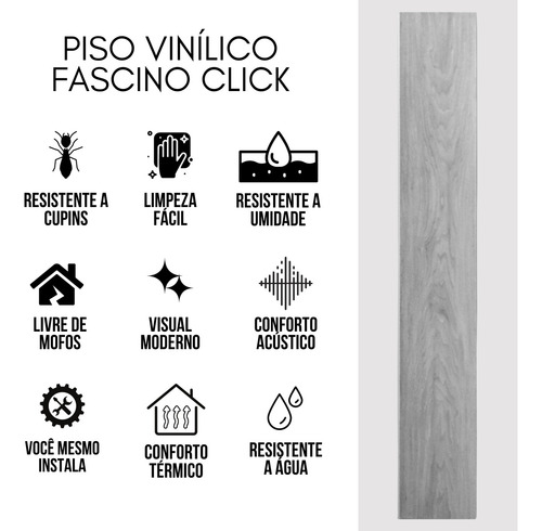 4,2 M² Piso Vinílico Fascino Click Mais Procurado Do Mercado