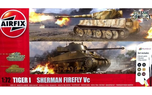 Airfix 50186 Classic Conflict Tiger I And Sherman Firefly Vc