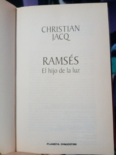 Ramsés El Hijo De La Luz 1, 2, 3 Y 5/christian Jacq (Usado)