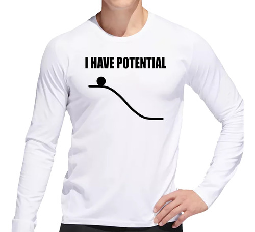 Remera Hombre Ml Punto Linea Energia Potencial Fisica