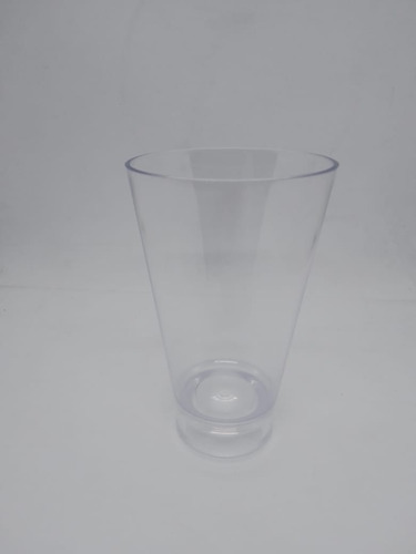 Eco Vaso Cónico Bazar Plástico Simil Vidrio Cristal X 12 U.