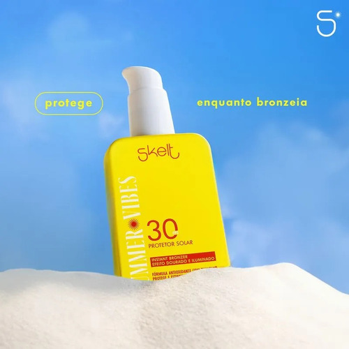 Skelt Protetor Solar Fps 30 Instant Bronzer 170ml Proteção Solar Leve Bronzeado Gradual E Natural Summer Vibes