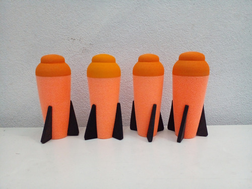 4 Cohetes Misiles Repuestos Compatibles Con Nerf (Usado)