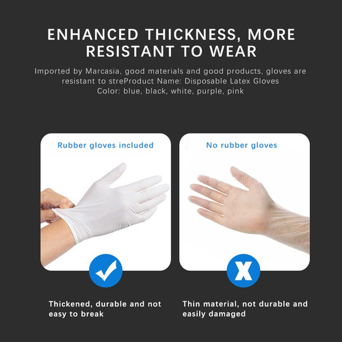 Imagen 2 de 7 de 100 Guantes Desechables Impermeables De Nitrilo Grueso L