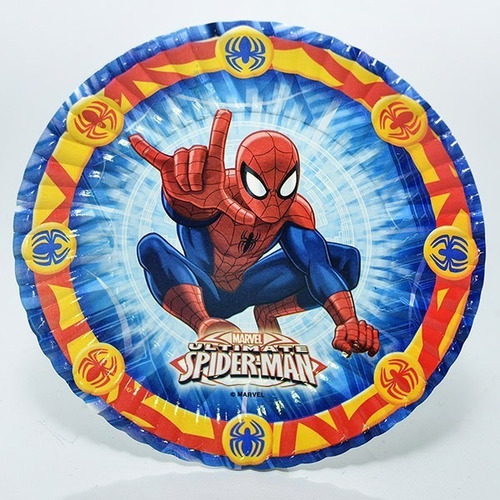 Platos De Carton Spiderman Hombre Araña