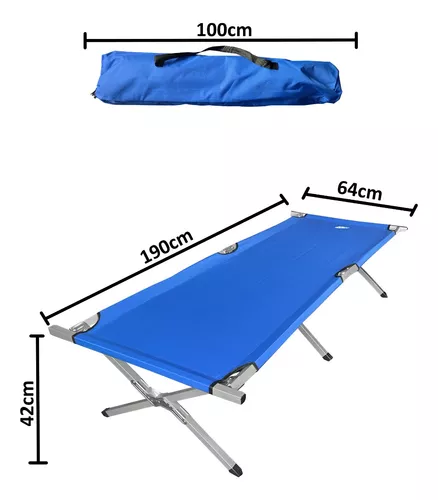 Catre Cama Plegable Exterior Tela Reforzada Camping + Funda