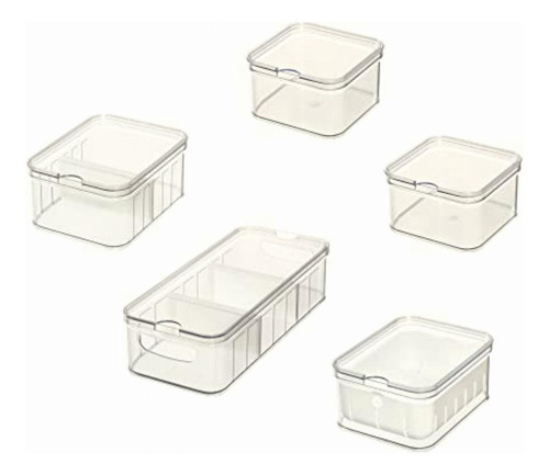 Idesign Juego De 5 Cubos Organizadores De Plástico Para