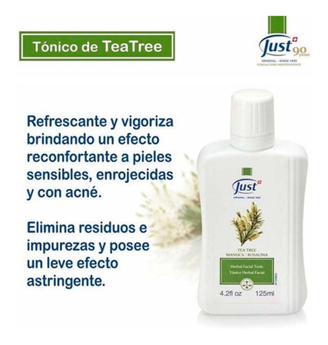 Imagen 5 de 7 de Limpiador Tónico De Tea Tree Y Manuca Anti-acné Just