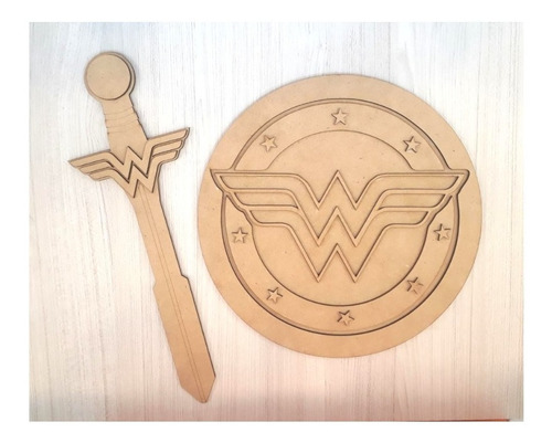 Escudo + Espada  Wonder Woman - Mdf Fibrofacil - New Life