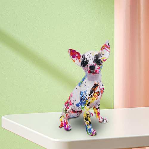 Adorno De Perro Con Estatua De Chihuahua De Estilo C