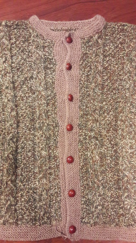 Cardigan Tejido A Mano Talle 5 De Lana, Divino!!