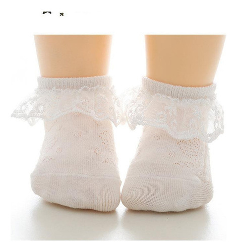 5 Pares De Calcetines De Algodón Con Encaje Para Niños Prima
