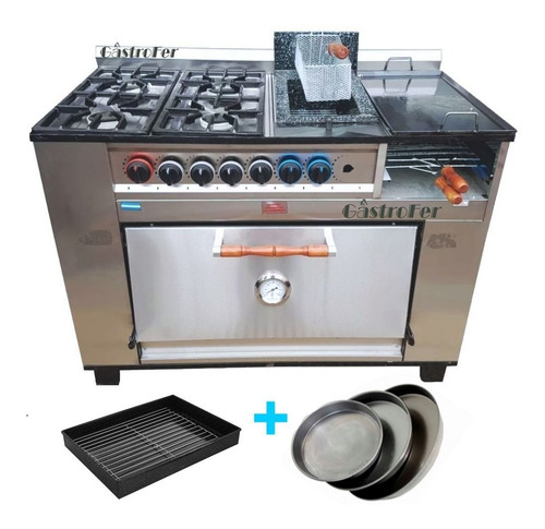 Imagen 1 de 5 de Cocina Tecnocalor 4 Horn Plancha Freidora Carlitero + Regalo