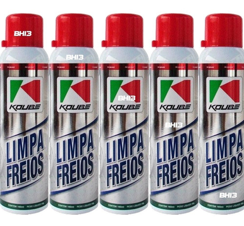 Limpa Freios Koube 160ml Para Carro E Moto Kit C/5 Latas