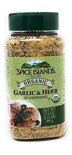 Condimento Orgánico De Ajo Y Hierbas Spice Islands 17.6 Oz