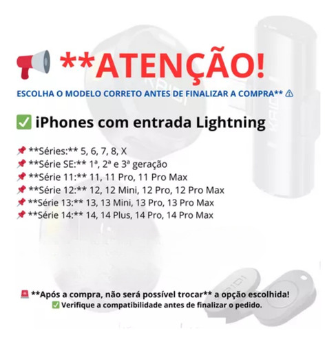 Kaidi Microfone De Lapela Duplo Sem Fio Lightning Preto