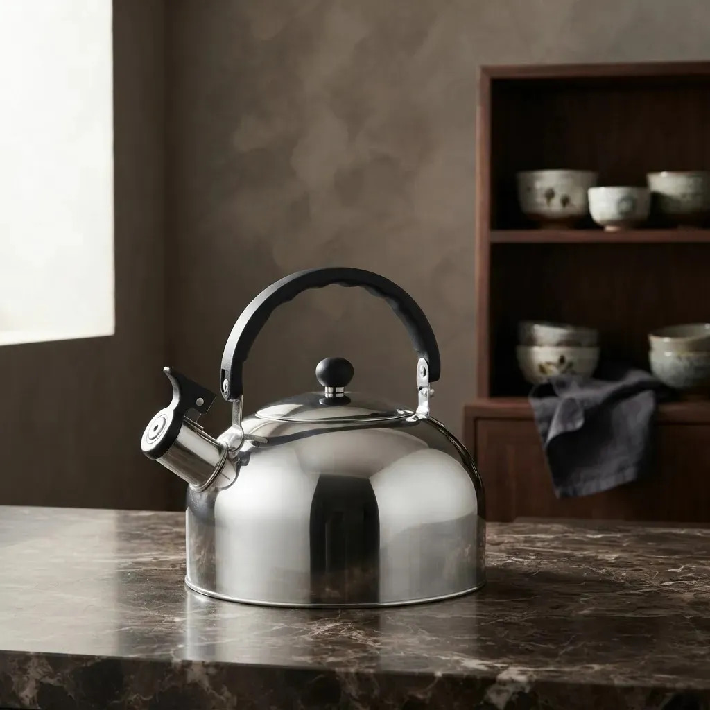 Chaleira Com Apito 2 Litros Aço Inox Em Casa Tem Resistente Cor Cinza