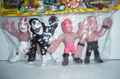 Luchadores La Parka - Set De 4 Juguete Lucha Libre Bootleg