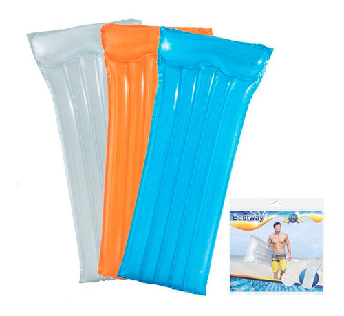 Flotador Piscina Colchòn Bestway Multicolor 44013 1.83m Color Naranja