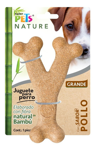 Juguete Para Perro Juguete Hueso Triple De Bambu Gde Sabores Color Pollo