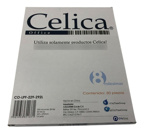 Imagen 4 de 5 de Mica Termica Celica Con 50 Pzas Tamaño Carta