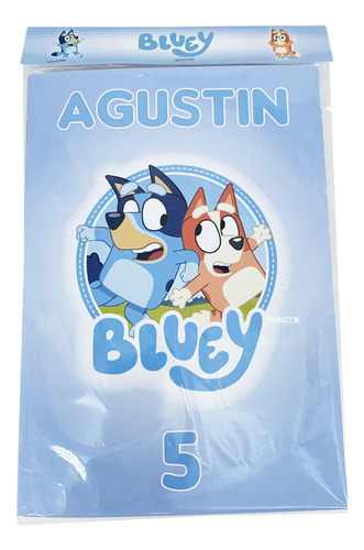 15 Libritos Souvenir Personalizado Bluey Con Caja Lapices X6