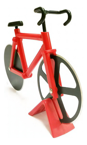 Cortador De Pizza Em Aço Inox Bicicleta Fatiador Vermelho