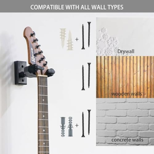 Soporte Pared Bloqueo Automático Gancho Guitarra Ajustable