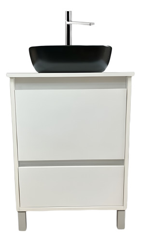 Mueble Baño Tango Pie Mesada Vanitory Tapa 60 Blanco