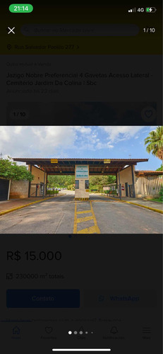 Jazigo No Cemitério Jardim Da Colina Em Sbc