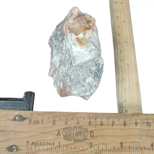 274g Fluorita Cúbica Naranja Calcita Specimen Raro