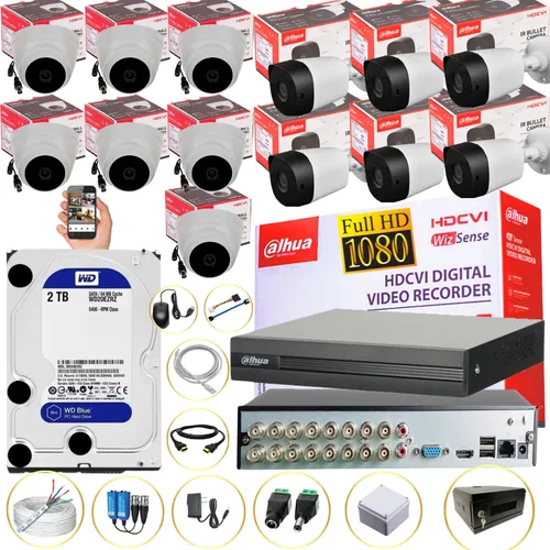 comprar Cámaras Seguridad Kit Cctv 1080p Dahua Dvr 16ch+13 Cámaras