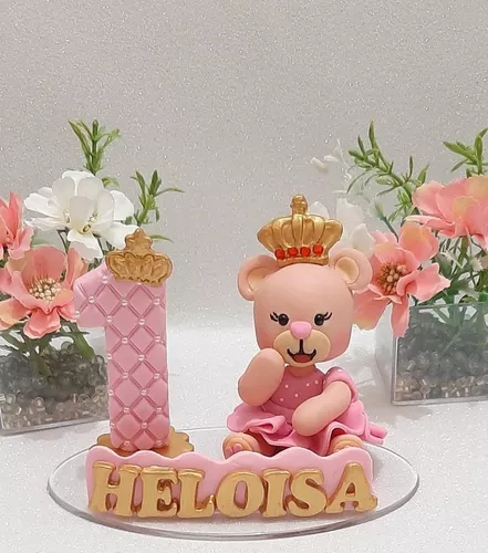 Topo De Bolo, Vela Em Biscuit Princesa Rosa