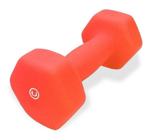 Mancuerna Pesa Recubierta Goma 2 Kg Gym Fitness Funcional Color Rojo