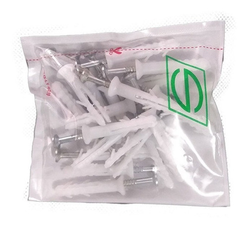 20 Tornillos Tirafondo De Estría 1 1/3 + 20 Chazo Plástico