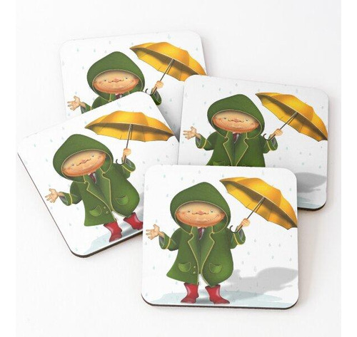 Set Posavasos Unbrella Con Capucha De Dibujos Animados Calid