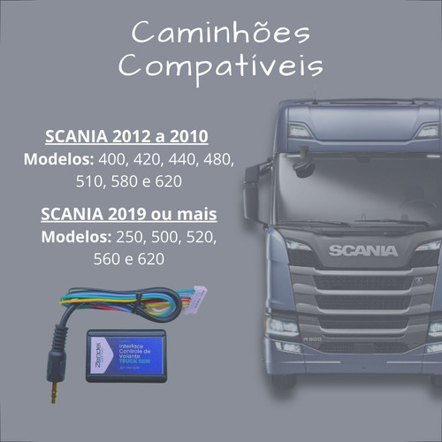 Interface Controle De Volante Som Comando Truck Scania P2