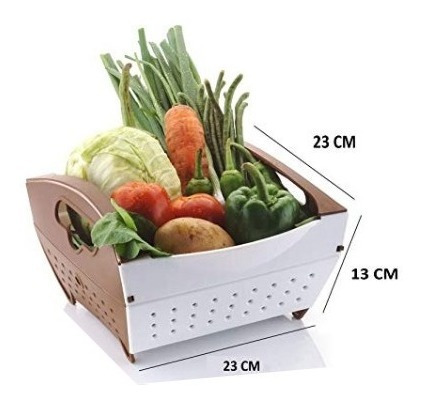 Imagen 8 de 9 de Colador Plegable Drenaje Verduras Frutas Ensaladas Platos