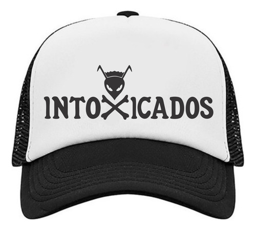 Gorra Trucker De Intoxicados Pity Alvarez Negro Y Blanco Regulables Hasta 60 Cm De Circunferencia Lisa