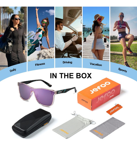 Jefoo Gafas De Sol Polarizadas Hombres Gafas De Sol Espejada
