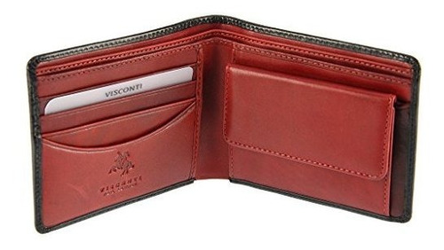 Visconti Tr30 Billetera Bifold De Cuero Clasico Hecha De Cue