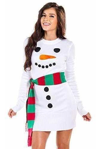 Vestido De Sueter Feo De Muñeco De Nieve Para Mujer - Vest.